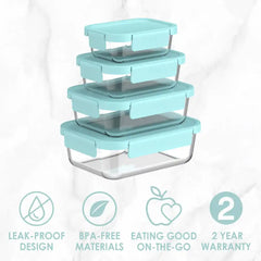Bentgo Glass Leak-Proof Food Storage Set (8-Piece)